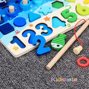 Kids Educational Wooden Puzzle Fishing Toys Count Number