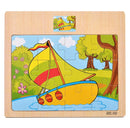 Hot Sale 12/9 PCS Puzzles Wooden Kids Baby Wood Cartoon Vehicle Animals