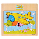 Hot Sale 12/9 PCS Puzzles Wooden Kids Baby Wood Cartoon Vehicle Animals