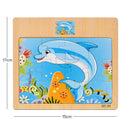 Hot Sale 12/9 PCS Puzzles Wooden Kids Baby Wood Cartoon Vehicle Animals