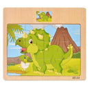 Hot Sale 12/9 PCS Puzzles Wooden Kids Baby Wood Cartoon Vehicle Animals