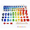 Kids Educational Wooden Puzzle Fishing Toys Count Number