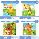 Hot Sale 12/9 PCS Puzzles Wooden Kids Baby Wood Cartoon Vehicle Animals