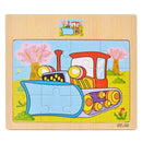 1pc Wooden Jigsaw Puzzle Kids Cartoon Animals Traffic Car