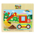 1pc Wooden Jigsaw Puzzle Kids Cartoon Animals Traffic Car