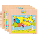 1pc Wooden Jigsaw Puzzle Kids Cartoon Animals Traffic Car