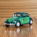Retro Green Cute Beetle Alloy Model Car, Pull-Back Mechanism, Doors Can Be Opened