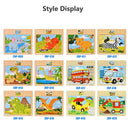 1pc Wooden Jigsaw Puzzle Kids Cartoon Animals Traffic Car
