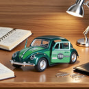 Retro Green Cute Beetle Alloy Model Car, Pull-Back Mechanism, Doors Can Be Opened