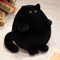 30cm Cute Chubby Cat Plush Toy White Black Pet Cat Doll