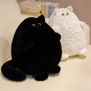30cm Cute Chubby Cat Plush Toy White Black Pet Cat Doll