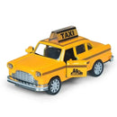 Retro Taxi Model Alloy Car Toy Miniature Car Collection Diecast Sound Light Kids Toys Children's Day Gift
