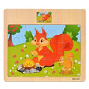 1pc Wooden Jigsaw Puzzle Kids Cartoon Animals Traffic Car