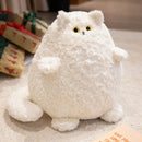30cm Cute Chubby Cat Plush Toy White Black Pet Cat Doll