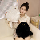30cm Cute Chubby Cat Plush Toy White Black Pet Cat Doll