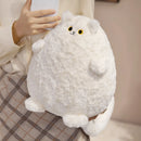 30cm Cute Chubby Cat Plush Toy White Black Pet Cat Doll