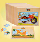 1pc Wooden Jigsaw Puzzle Kids Cartoon Animals Traffic Car
