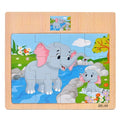 1pc Wooden Jigsaw Puzzle Kids Cartoon Animals Traffic Car
