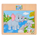 1pc Wooden Jigsaw Puzzle Kids Cartoon Animals Traffic Car