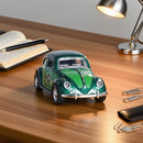 Retro Green Cute Beetle Alloy Model Car, Pull-Back Mechanism, Doors Can Be Opened